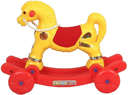 Baby Toy Horse CHETAK Rider / Rocker with footrest Cart Non Battery Operated Ride On( multicolor) - MRGTOYS