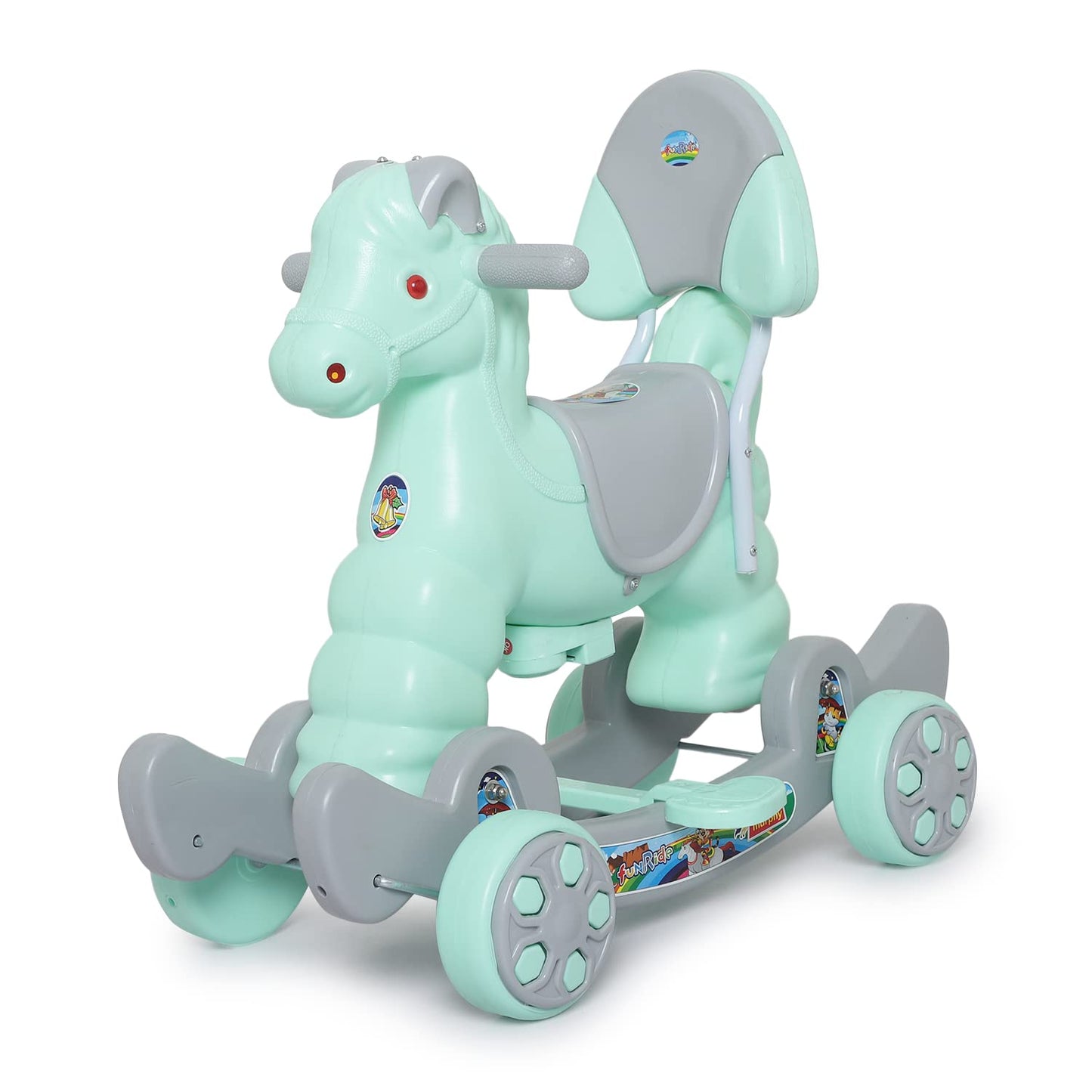 Rocking Horse Ride On for Kids - Murphy Super 2-in-1 Musical Horse Rocker Cum Ride On Toy with Backrest - Ideal Age - 1 Year to 3 Years, Weight Supported - Upto 25 KG- (Colour May Vary)