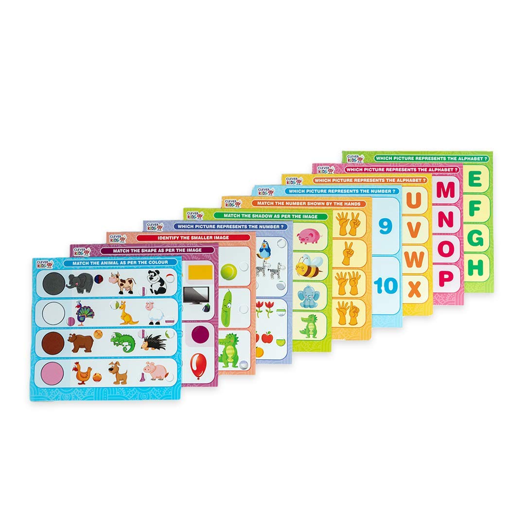 RATNA'S Intellikids A Perfect Electro Game. 10 Double Sided Printed Cards.If it Lights its Right.A Fun Way to Learn About Alphabet,Numbers,Colors,Shapes,Objects,Animals & Much More.