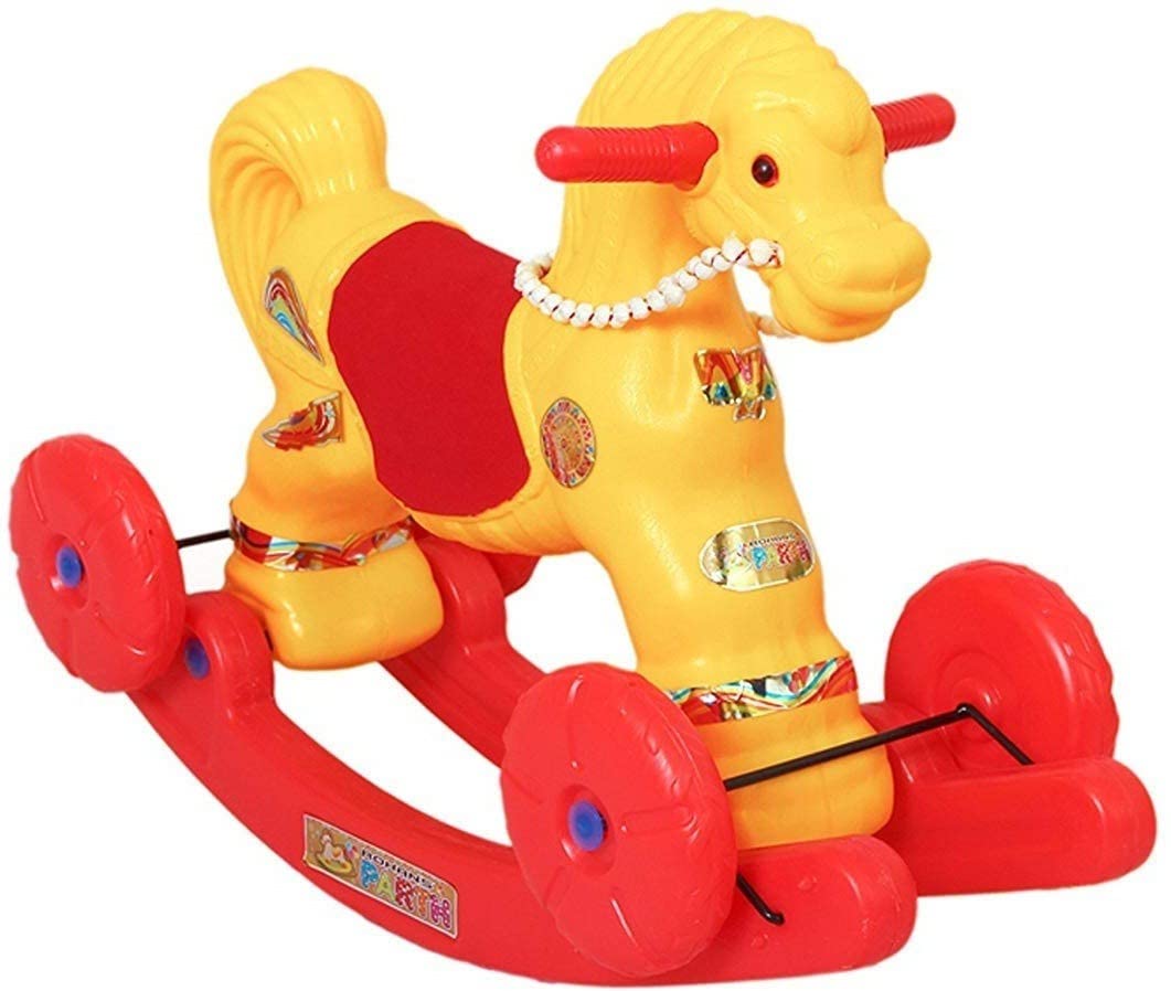 Baby Toy Horse CHETAK Rider / Rocker with footrest Cart Non Battery Operated Ride On( multicolor) - MRGTOYS