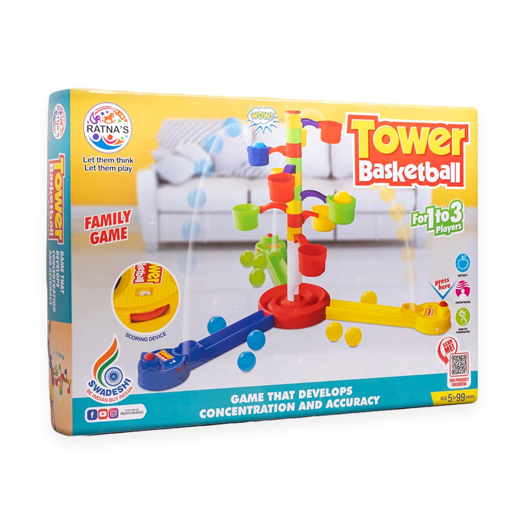 Ratna's Tower Basketball Indoor Fun Family Game for 3 Players