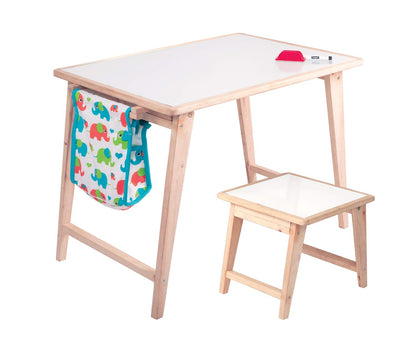 Giggles - Activity Table & Stool, Wooden Kids Study Table, Dry Erase Board,Studying and Storage, 3 Years & Above, Preschool Toys