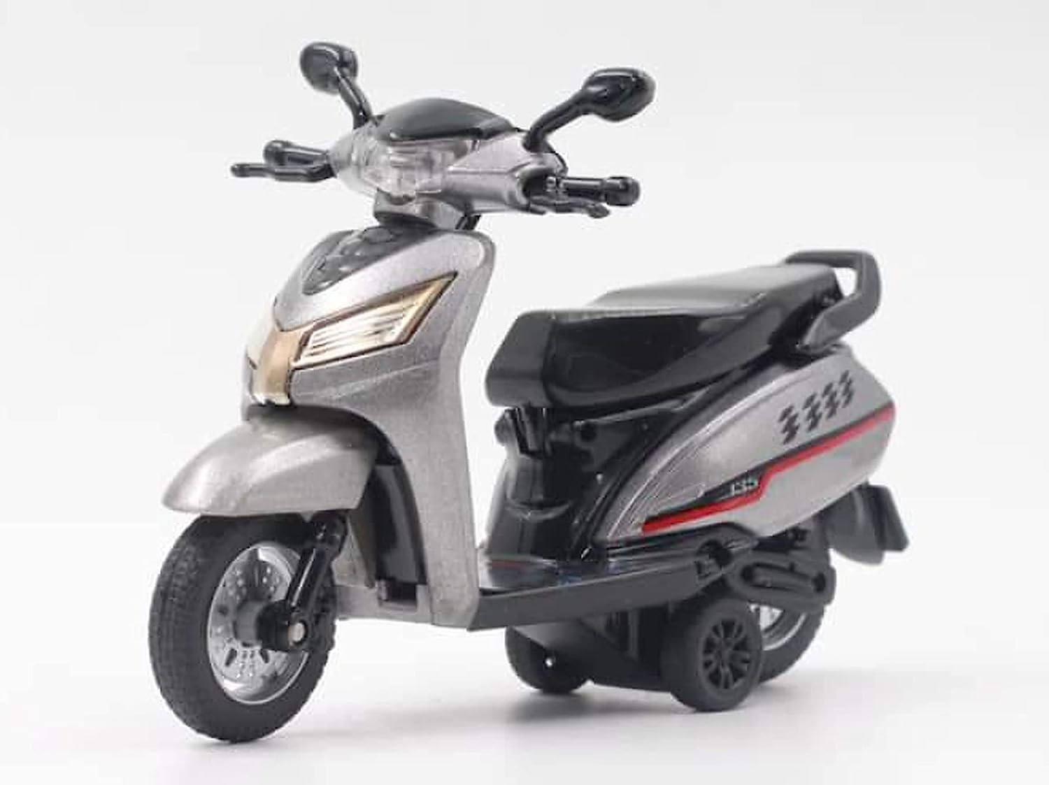 Centy Toys Bestiva Grey Colour scooty Toy - Pull Back Action- Rear Wheel Suspension Moves - Seat Opens - Pull Back Action That can Change to Free Wheel - MRGTOYS