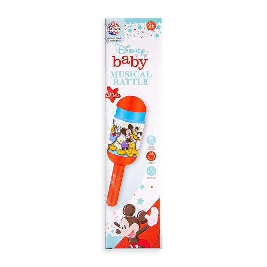 Ratna's Disney Musical Rattle Mickey & Friends Colorful Attractive Plastic Non Toxic Grab & Shake Sound Rattle for New Born and Infants Multicolour