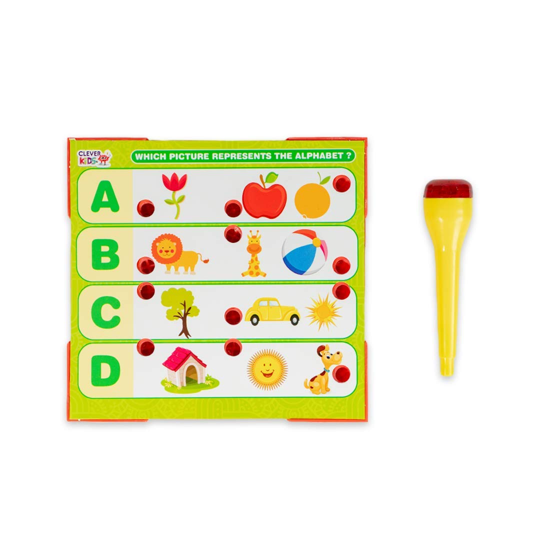 RATNA'S Intellikids A Perfect Electro Game. 10 Double Sided Printed Cards.If it Lights its Right.A Fun Way to Learn About Alphabet,Numbers,Colors,Shapes,Objects,Animals & Much More.