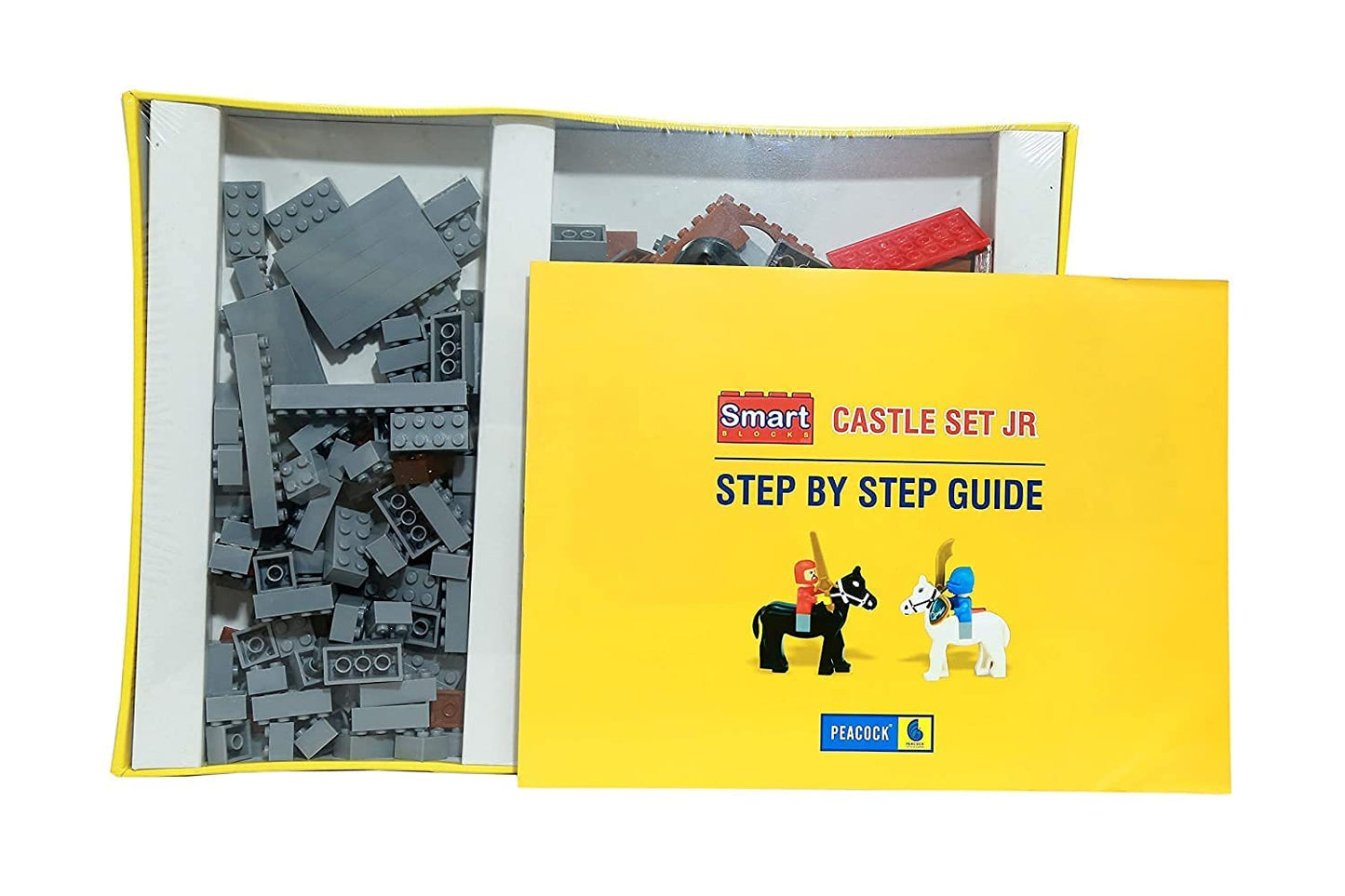 Peacock Junior Castle Set Kinder Block Series | 450+ pcs | Manual Book with Step-by-Step Solution | for 6+ Ages Kids