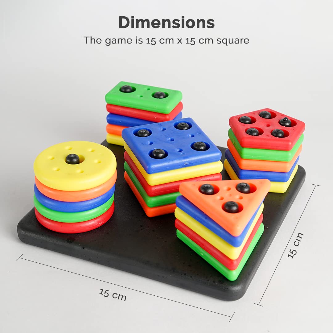 RATNA'S Square Shape Stacker | Geometric Blocks Shape Sorter for Kids
