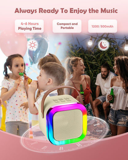 Mini Karaoke Mike with Bluetooth LED Speaker