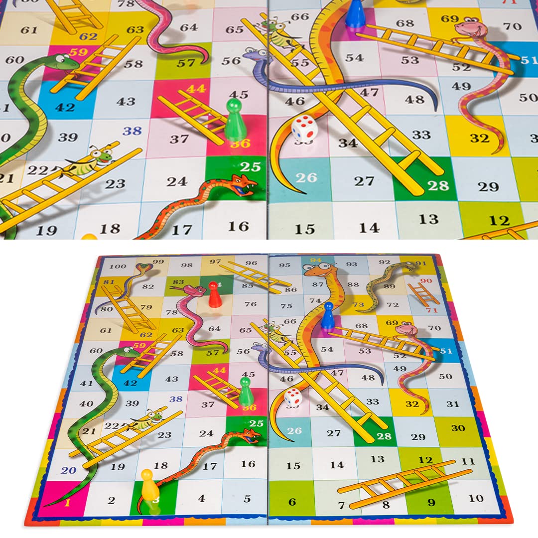 Toysbox Ludo and Snakes & Ladders Jumbo Classic Board Game to Play with Kids and Adults