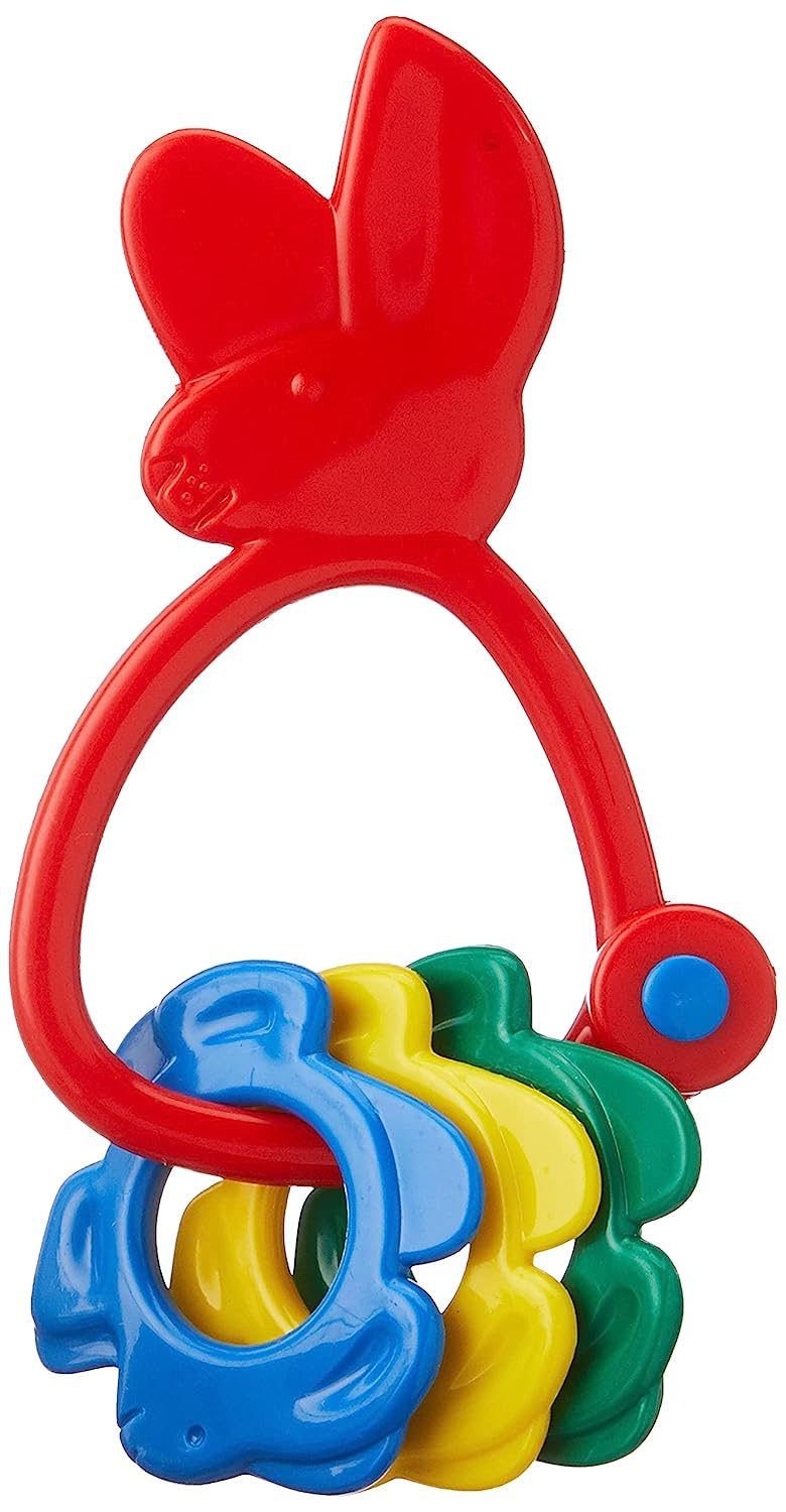 Giggles - Bunny Rattle , Colourful rattle for New Born Baby, Stimulates Senses,Rattling sound, 6 months & above, Infant Toys