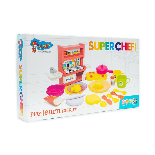 Kitchen Set for Kids.A Perfect Roleplay Pretend Play Kitchen Play Set for Kids (SUPERCHEF Kitchen Set) - MRGTOYS