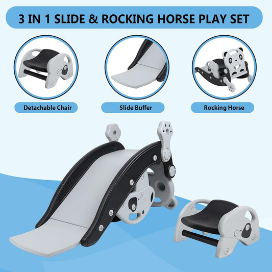 Playgro 3-in-1 Rocking Panda Slide with Baby Rocker & Baby Chair | Use Indoor/Outdoor Play | Safe & Playground Toys for Kids | Perfect Slides for Home, School & Garden | Age Group 24 + Months