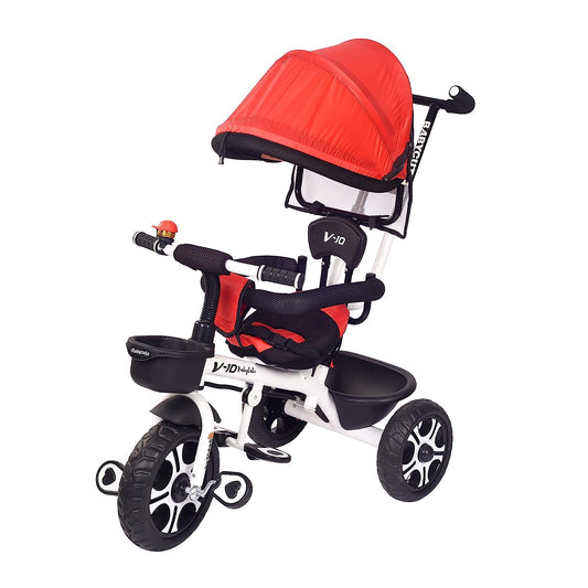 BabyCute Cycle for Kids, Plug and Play Baby Sports Tricycle with Canopy for 2 to 5 Year Old Children V 10 RED - MRGTOYS