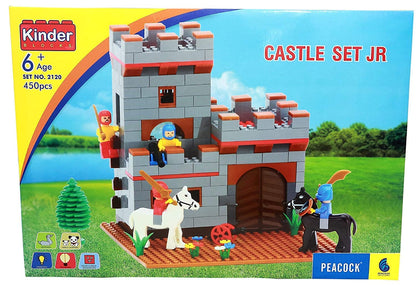 Peacock Junior Castle Set Kinder Block Series | 450+ pcs | Manual Book with Step-by-Step Solution | for 6+ Ages Kids