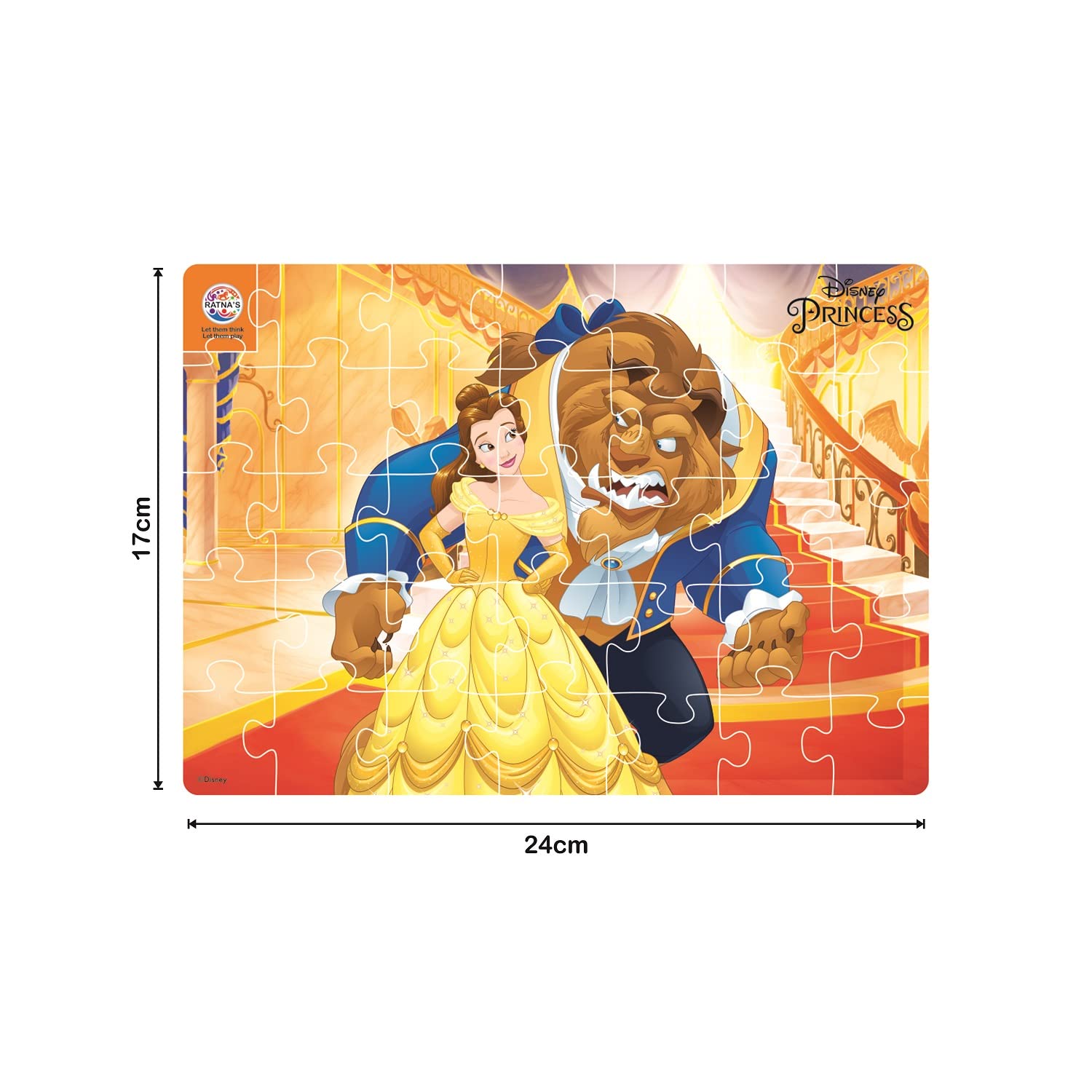 Ratna's 4 in 1 Disney Jigsaw Puzzle 140 Pieces for Kids. 4 Jigsaw Puzzles 35 Pieces Each (Princess Belle) - MRGTOYS