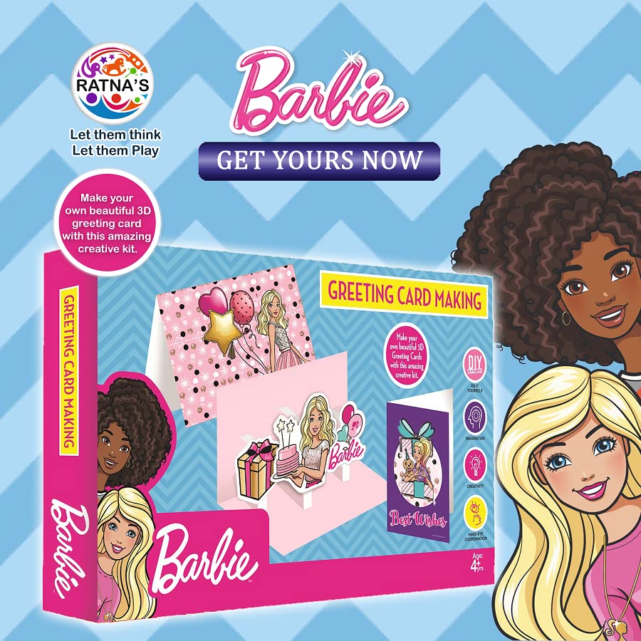 Barbie Artistic Greeting Card Making KIT for Girls.(Make 3 D POP UP Greeting Cards with This KIT)