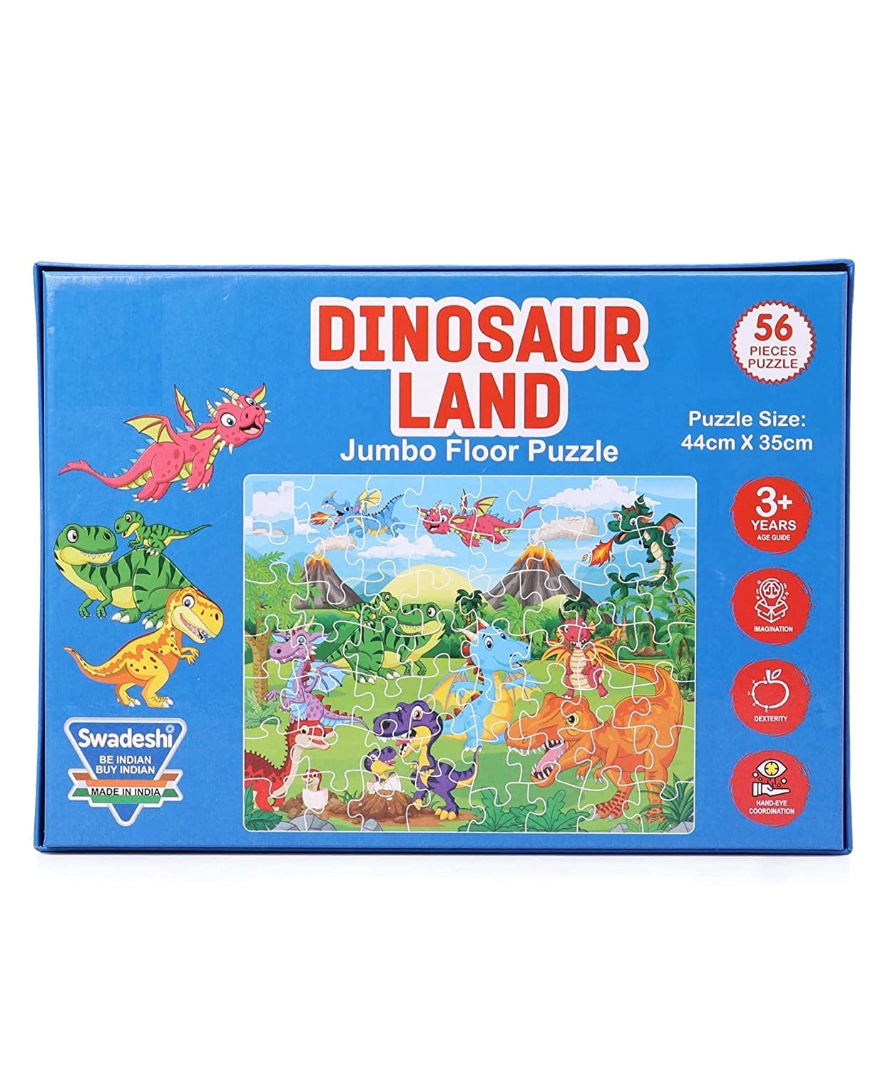Ratna's Dinosaur Land 56 Pieces Jigsaw Puzzle for Kids (56 Pieces)