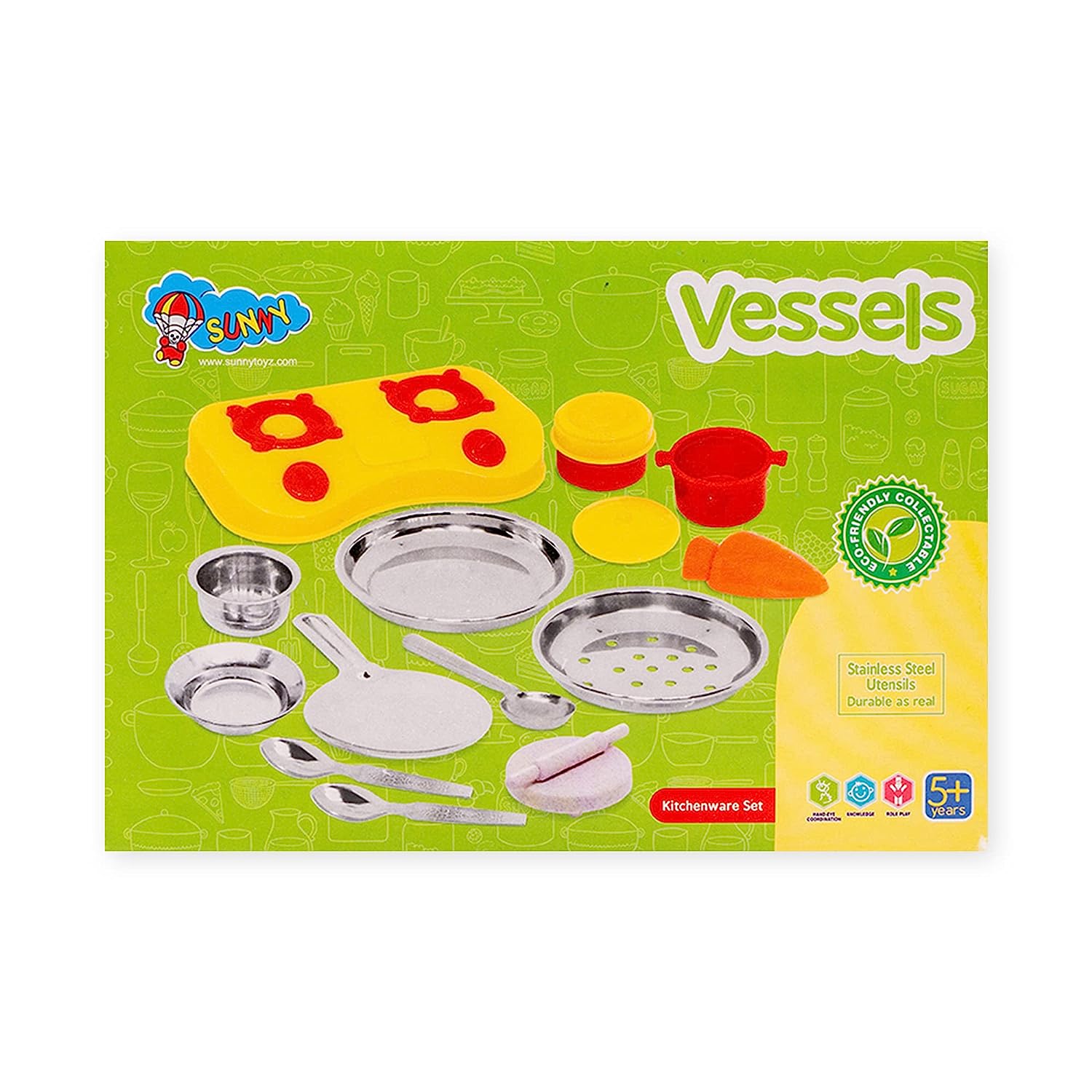Kitchen Set for Kids.A Perfect Roleplay Pretend Play Kitchen Play Set for Kids (Vessels Kitchen Set) - MRGTOYS