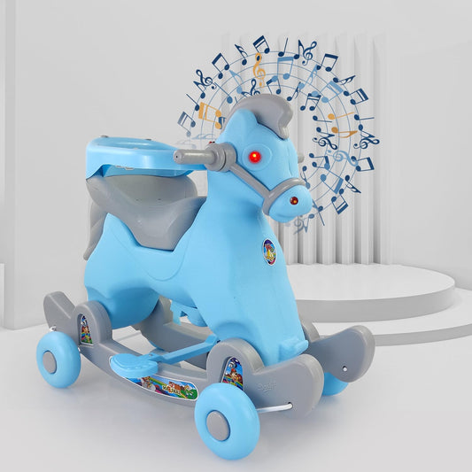 Dash Marshal 2 in 1 Ride on Horse for Kids, Horse Rider for Kids 1+ Years, Rocker Comes Ride on Toy with Attractive Music for Kids (Capacity 20kg color may vary)|