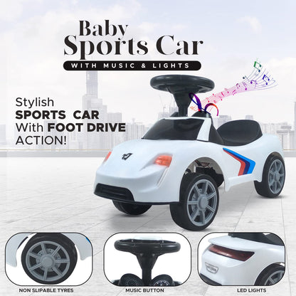 Dash F1 Stylish Ride on Car for Kids with Music, Light and Foot Drive Feature | Ride on for Kids, Kids Ride on, Foot Drive Car, Perfect for Kids Age 1 to 3 Years (color may very)