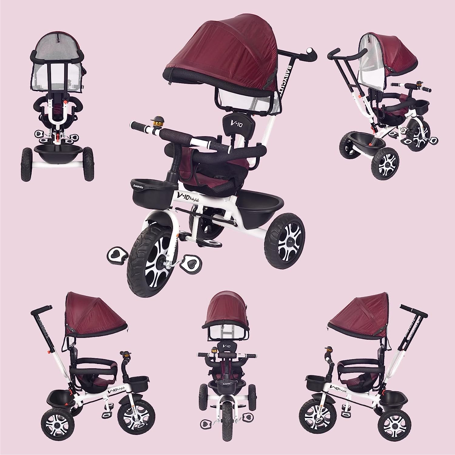 BabyCute Cycle for Kids, Plug and Play Baby Sports Tricycle with Canopy for 2 to 5 Year Old Children V 10 - MRGTOYS