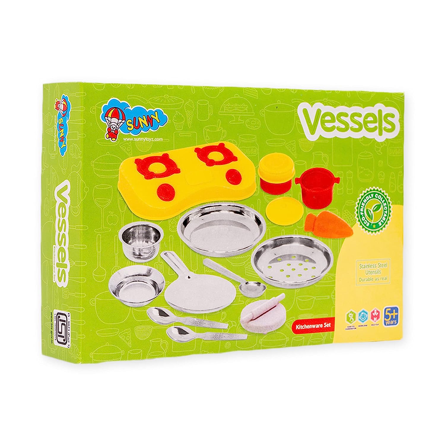 Kitchen Set for Kids.A Perfect Roleplay Pretend Play Kitchen Play Set for Kids (Vessels Kitchen Set) - MRGTOYS
