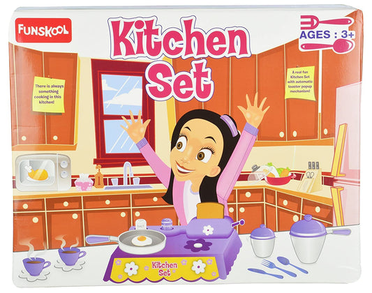 Funskool Giggles - Kitchen Set, Colourful Pretend and Play Cooking Set, Language and Social Skills,Role Play, 3 Years & Above, Preschool Toys
