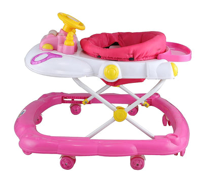 Toyzoy Steering Seat Baby Activity Walker with Musical Tray and Toys for Kids| Boys| Girls Age Group 6Months to1.5 Years, TZ-307 (Pink) - MRGTOYS