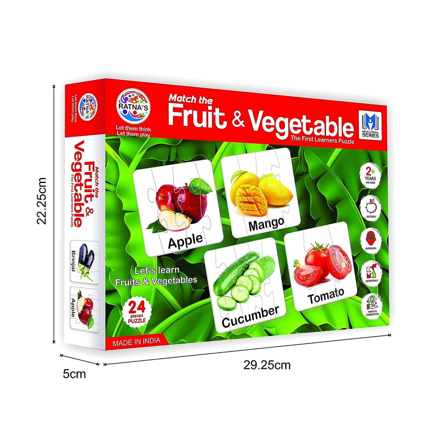 RATNA'S Educational Jigsaw Puzzle Range for Kids (Match The Fruit & Vegetable)