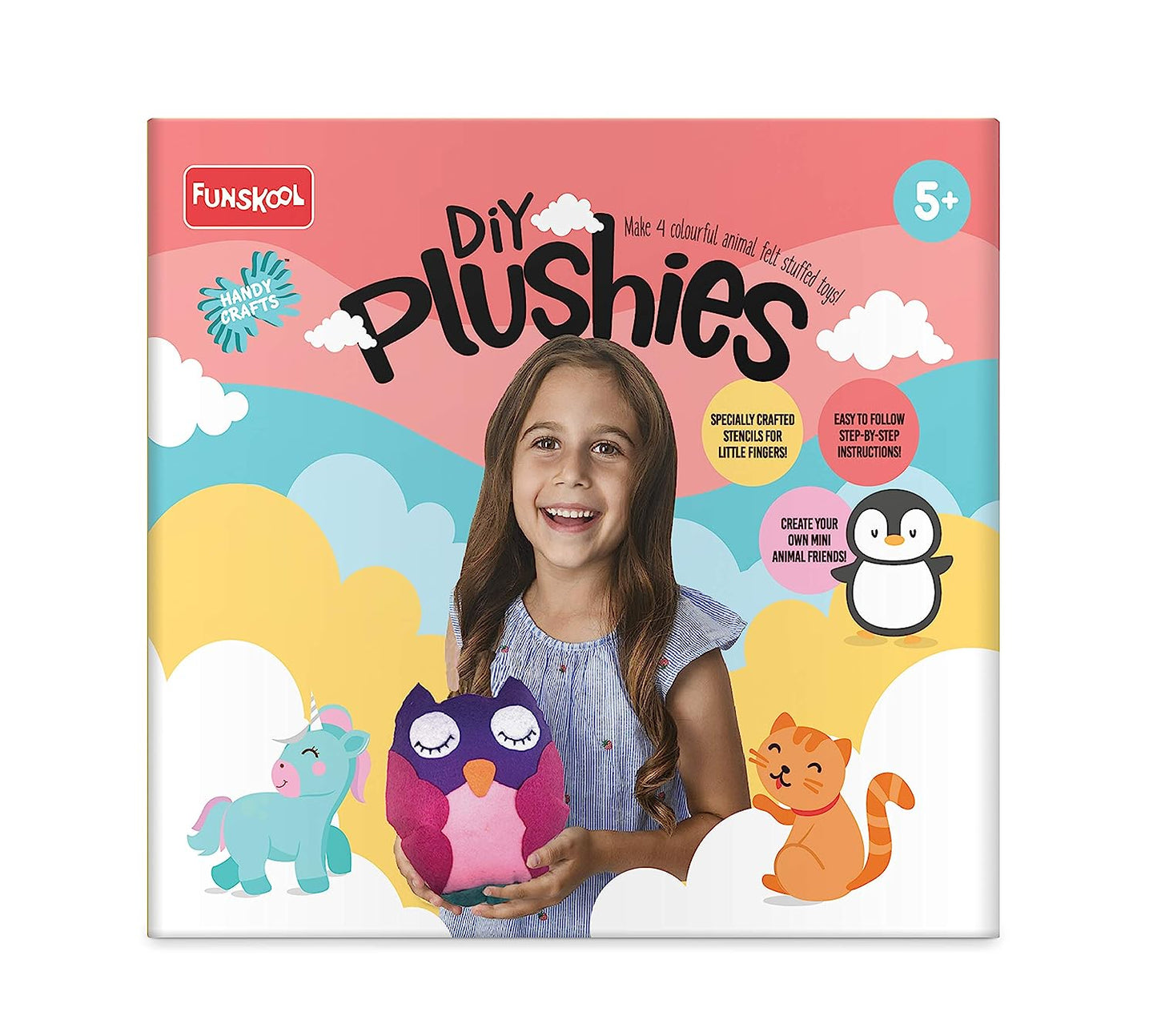 Handycrafts - DIY Plushies , Soft toy maker , Make your own stuffed animal , 5 years + , art and craft kit