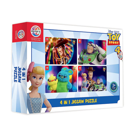 Ratna's 4 in 1 Disney Jigsaw Puzzle 140 Pieces for Kids. 4 Jigsaw Puzzles 35 Pieces Each (Toy Story 4) - MRGTOYS