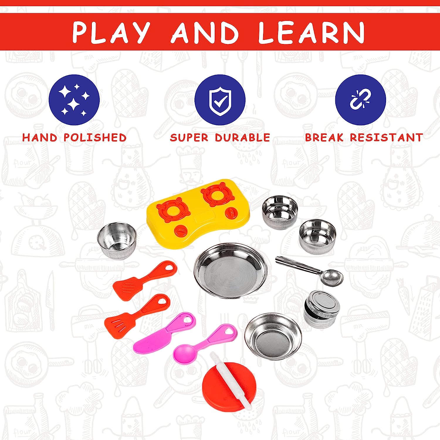 Kitchen Set for Kids.A Perfect Roleplay Pretend Play Kitchen Play Set for Kids (Sweet Heart Kitchen Set) - MRGTOYS