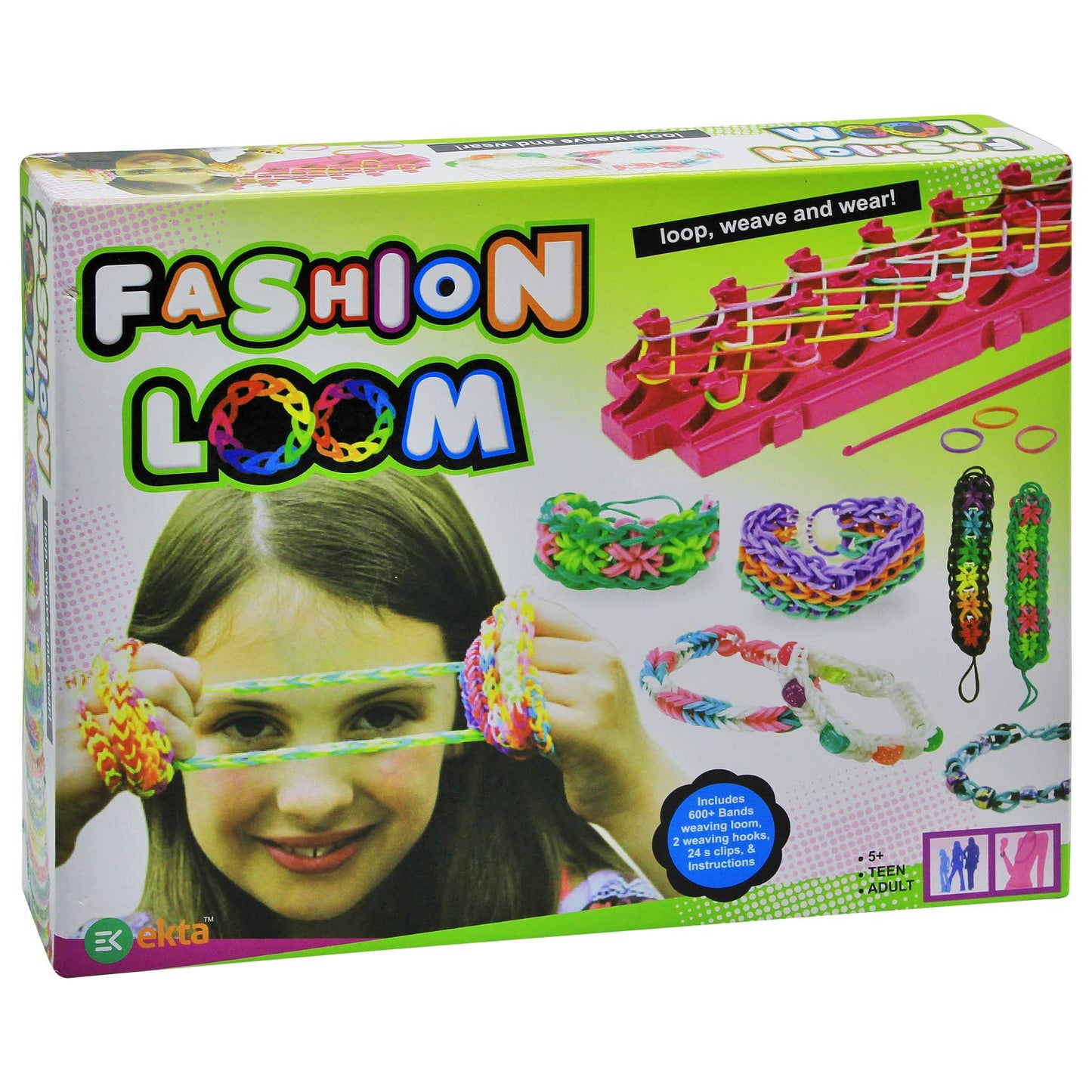 EKTA Fashion Loom Bands (Multi Color) for Girls Kid, Small