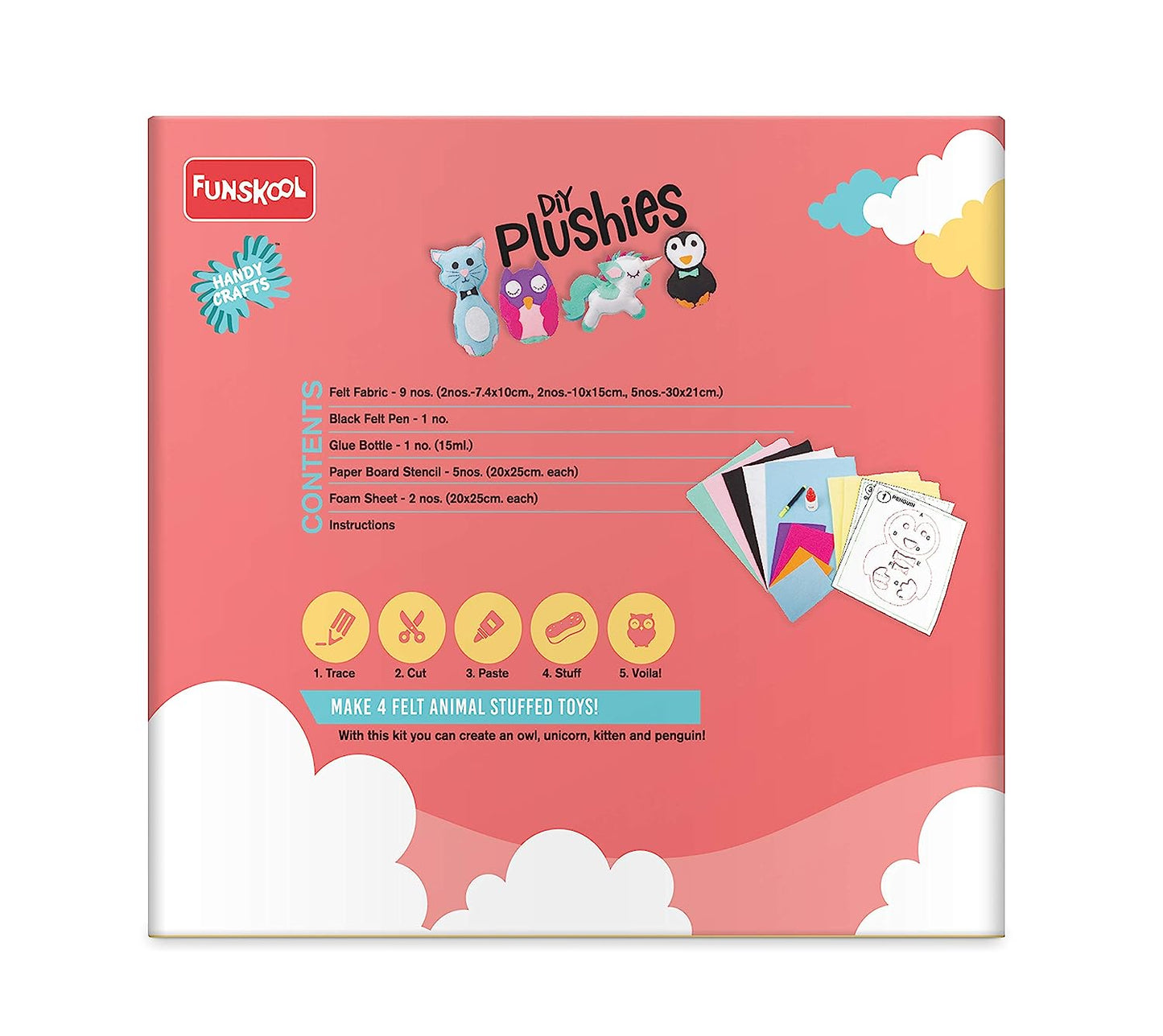 Handycrafts - DIY Plushies , Soft toy maker , Make your own stuffed animal , 5 years + , art and craft kit