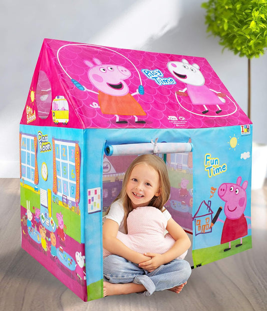 itoys Peppa Pig Theme Play Tent House for Kids 5 Years and Above Water Repellent Big Size Play House for Girls and Boys, Multicolor