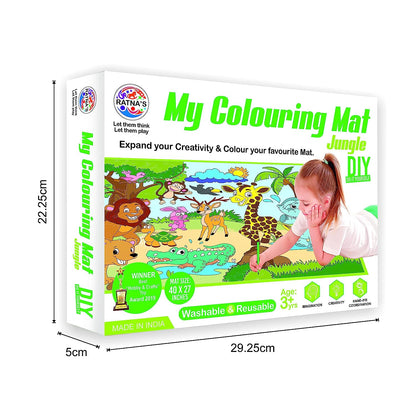 My Colouring MAT for Kids Reusable and Washable. Big MAT for Colouring. MAT Size(40 INCHES X 27 INCHES) (Jungle Theme)