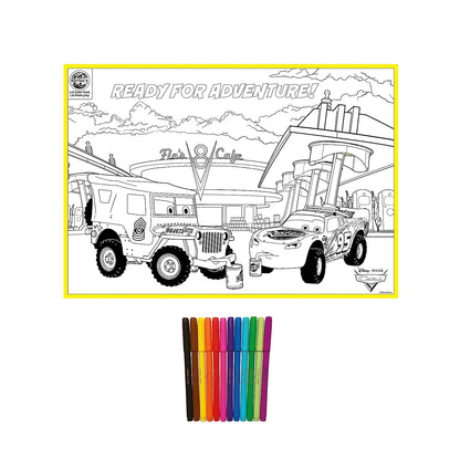 RATNA'S My Coloring Mat Cars | DIY Kit for Kids Big Size Mat 40 x 27 inches