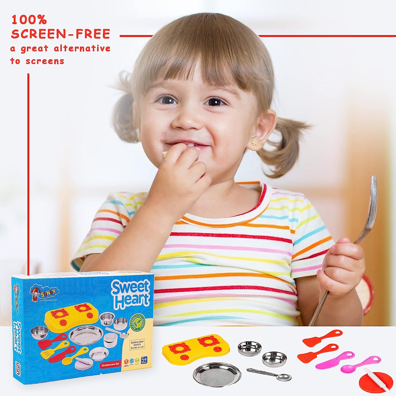 Kitchen Set for Kids.A Perfect Roleplay Pretend Play Kitchen Play Set for Kids (Sweet Heart Kitchen Set) - MRGTOYS