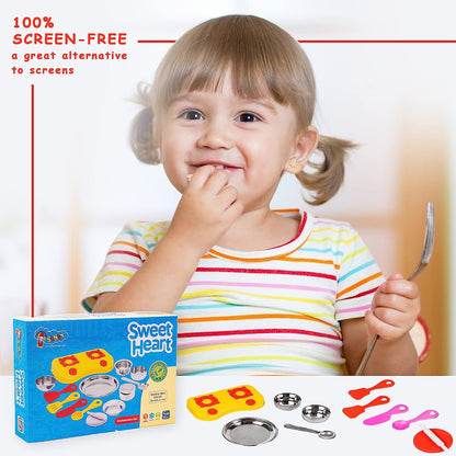 Kitchen Set for Kids.A Perfect Roleplay Pretend Play Kitchen Play Set for Kids (Sweet Heart Kitchen Set) - MRGTOYS