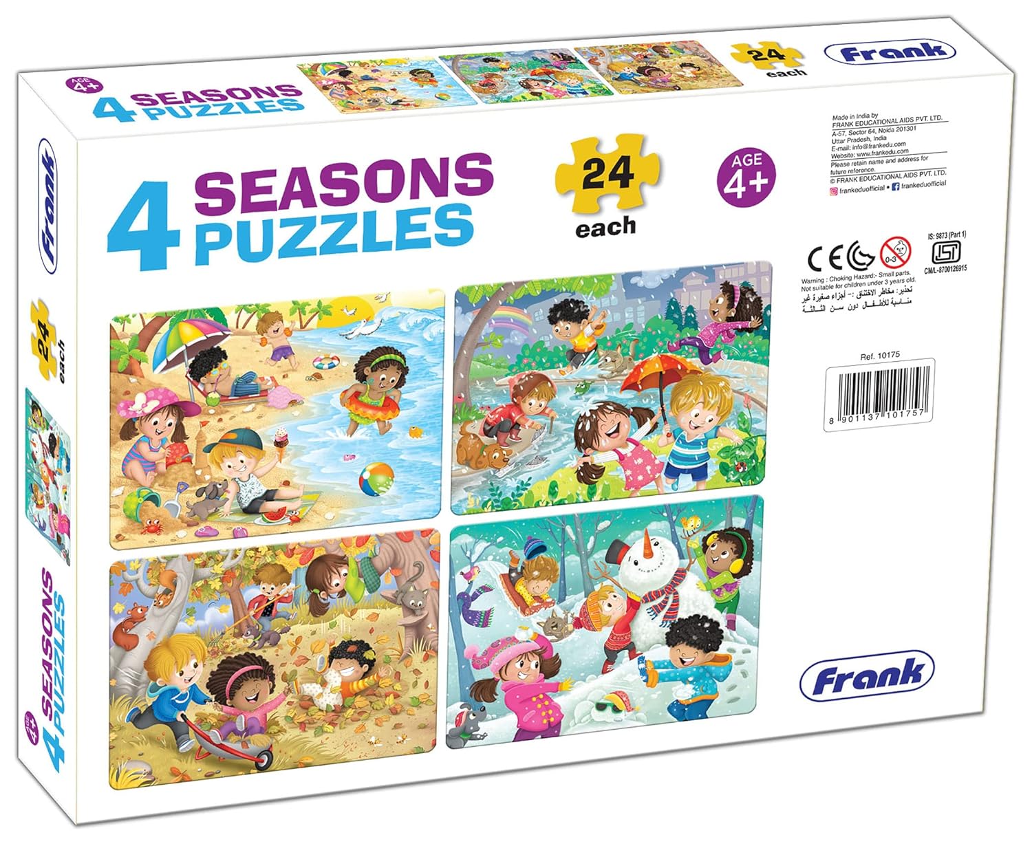 Frank 4 Seasons Jigsaw Puzzles for Kids of 24 Pieces Each - Activity Booklet Included