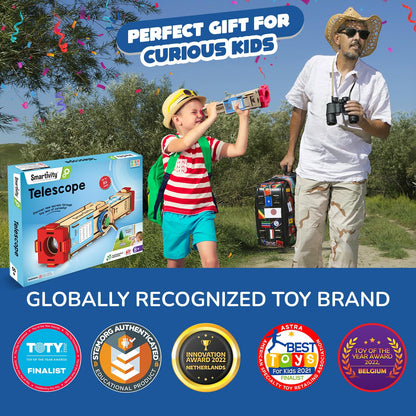 Smartivity Telescope Toy for Kids Age 8-14 Years Old | Measure Height & Distance | Best Birthday Gift for Boys & Girls| DIY Science Toys for Kids 8,9,10,11,12,13,14 Year| STEM Wooden Construction Game