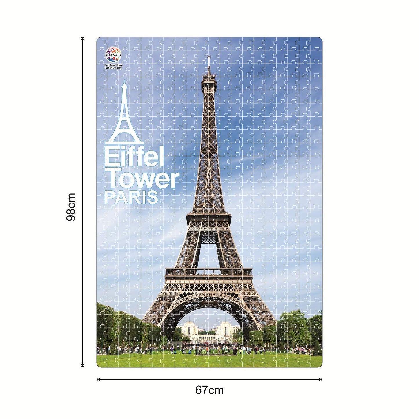 Ratna's Jumbo Floor Puzzle Eiffel Tower 500 Pieces Jumbo Jigsaw Puzzle Size (98 cm X 67 cm)