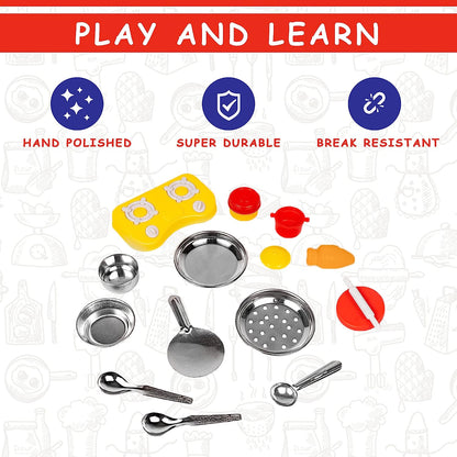 Kitchen Set for Kids.A Perfect Roleplay Pretend Play Kitchen Play Set for Kids (Vessels Kitchen Set) - MRGTOYS