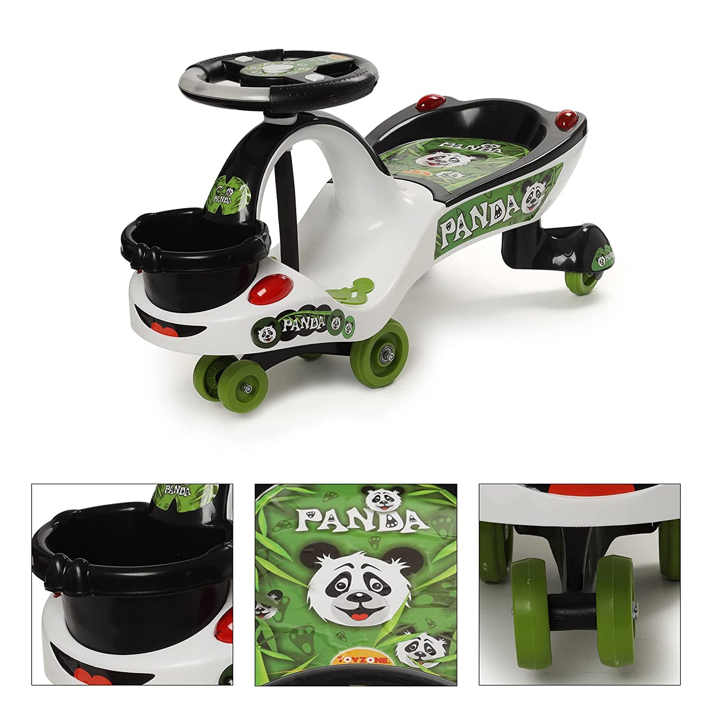 Ride-on Eco Panda Magic Car| Kids Push Car| Swing Car | Comfortable Seats | Elegant Design | Ride on Toy Car for Kids|Twister Ride on|Magic Toy Car|Kids Ride On| Push Rider| Steering Music & Lights For Kids - MRGTOYS