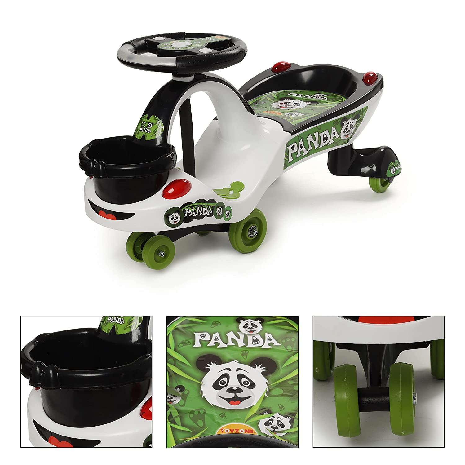 Ride-on Eco Panda Magic Car| Kids Push Car| Swing Car | Comfortable Seats | Elegant Design | Ride on Toy Car for Kids|Twister Ride on|Magic Toy Car|Kids Ride On| Push Rider| Steering Music & Lights For Kids - MRGTOYS