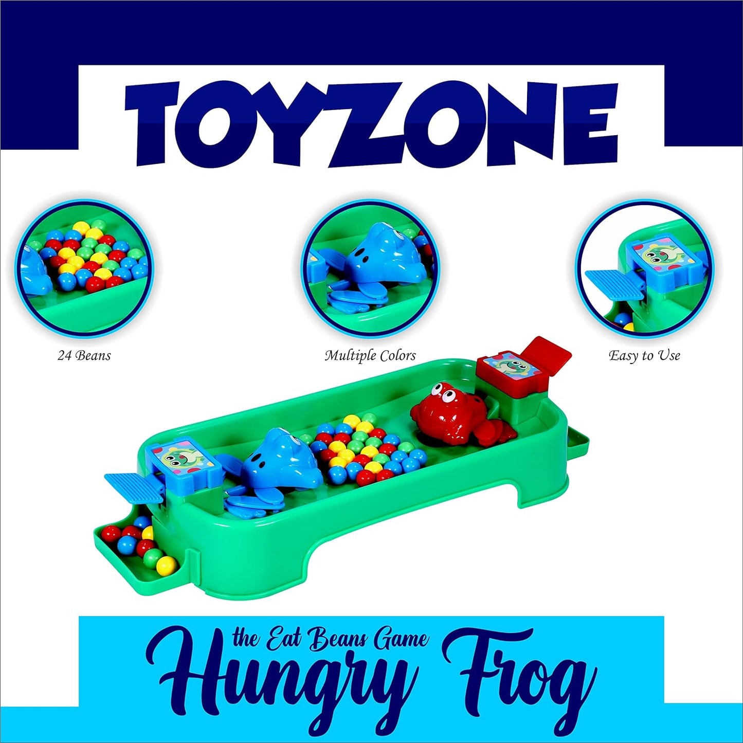 Toyzone Frog Eat Beans Game-2 Players-61014 | Eat The Beans | Hungry Frog Game for Kids | Multiplayer Games | Game for 2 Players | Board Game