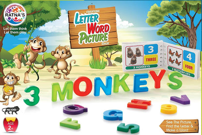 Ratnas Educational Letter Word Picture Senior, Alphabets & Numbers for Kids to See The Picture, Find The Letter & Make The Word