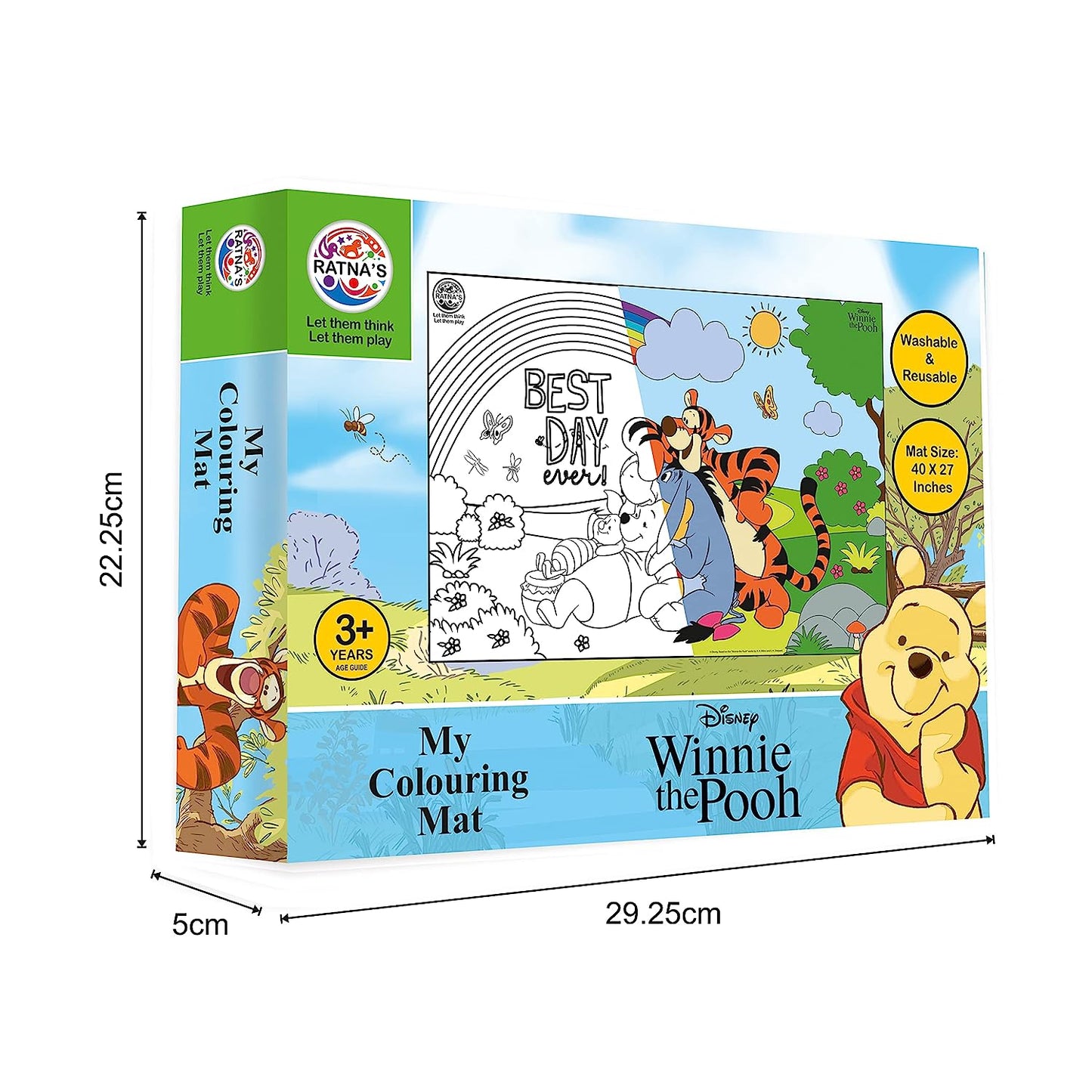 RATNA'S My Coloring Mat Winnie the Pooh | DIY Kit for Kids Big Size Mat 40 x 27 inches