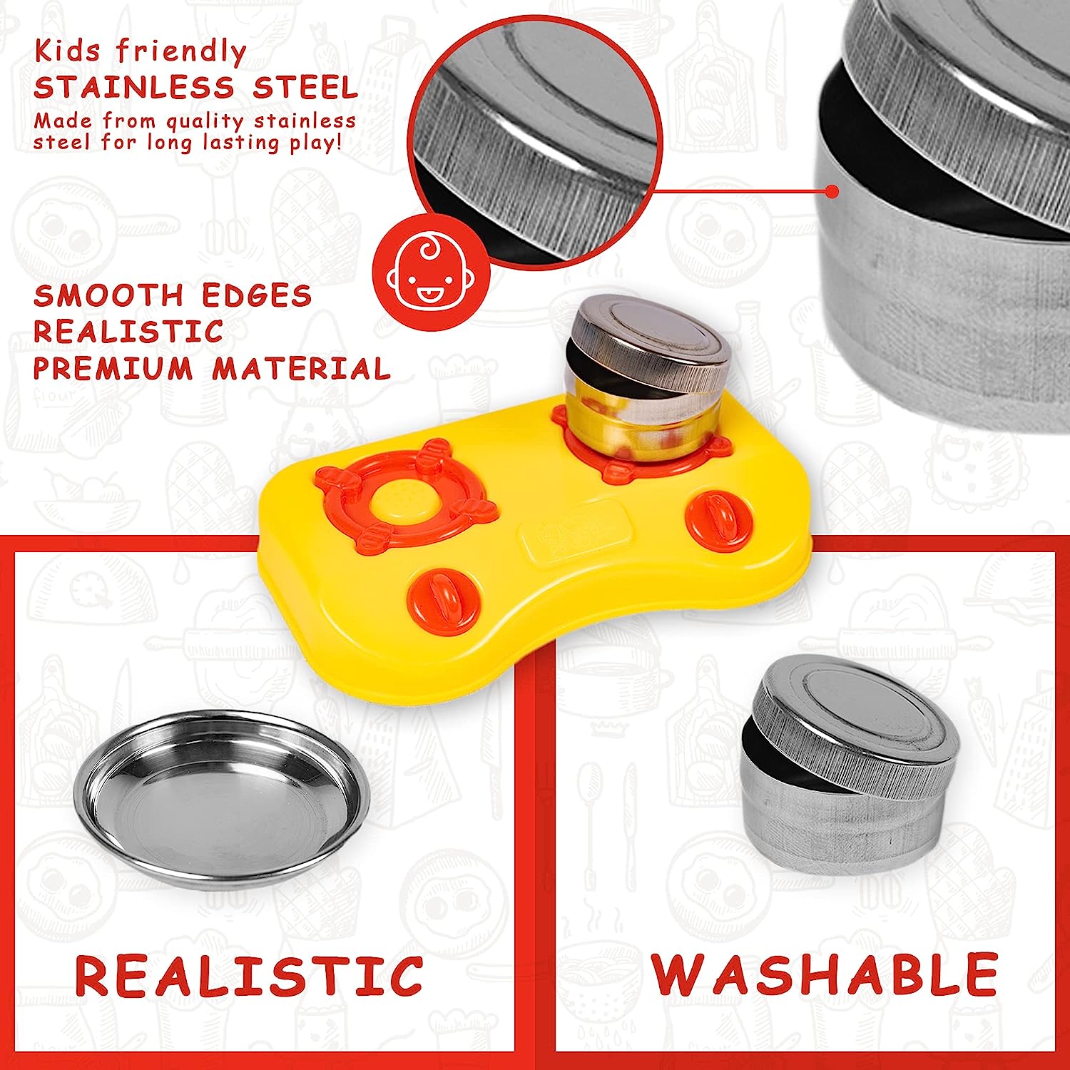 Kitchen Set for Kids.A Perfect Roleplay Pretend Play Kitchen Play Set for Kids (Sweet Heart Kitchen Set) - MRGTOYS