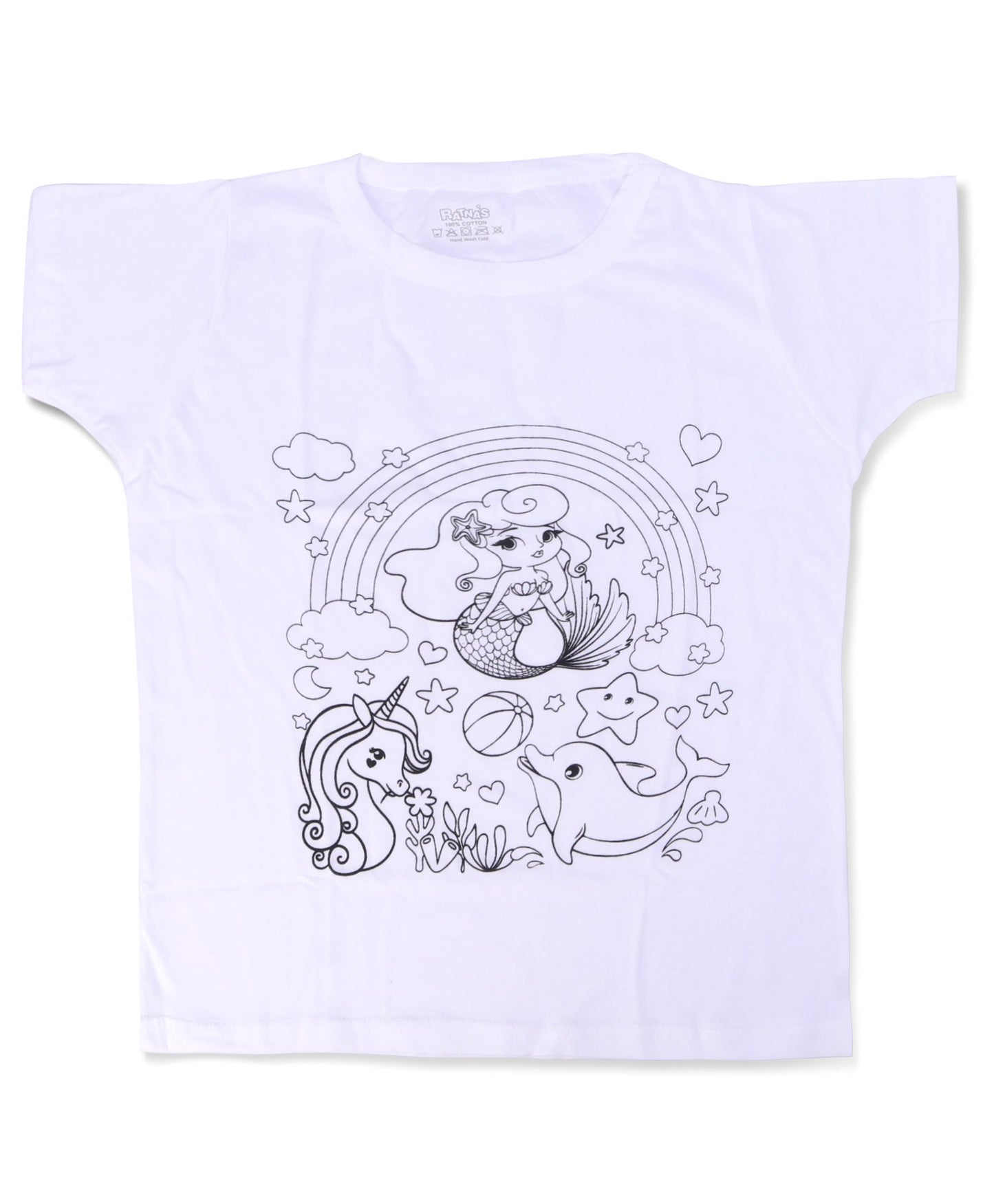 RATNA'S Paint Your T-Shirt A Perfect Art and Craft Kit for Kids (Mermaid)